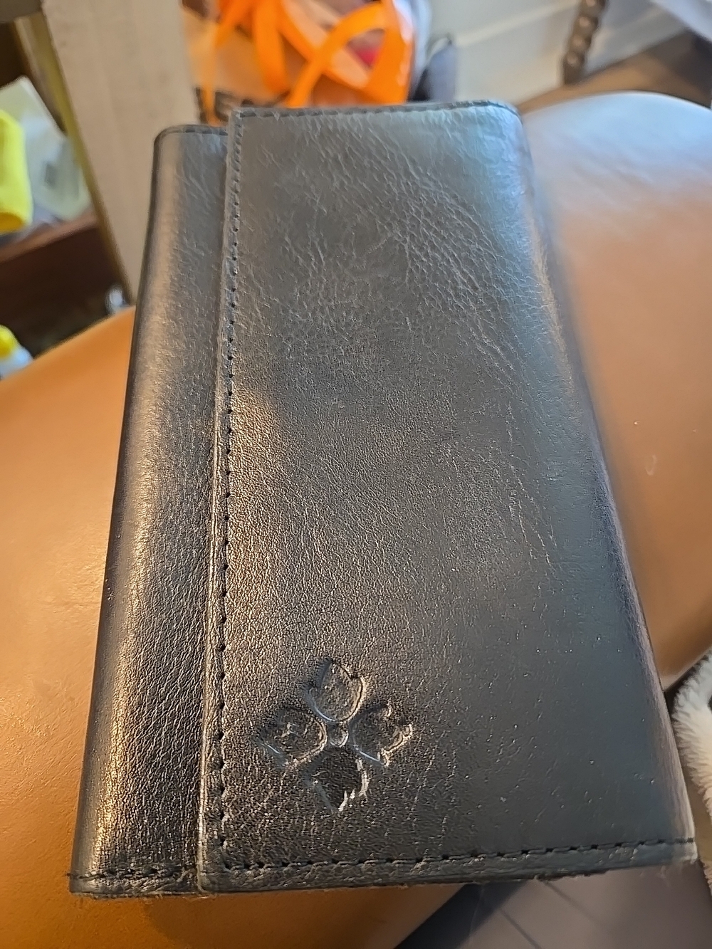 Patricia Nash Terresa Long Trifold Wallet Black Italian Leather Women’s